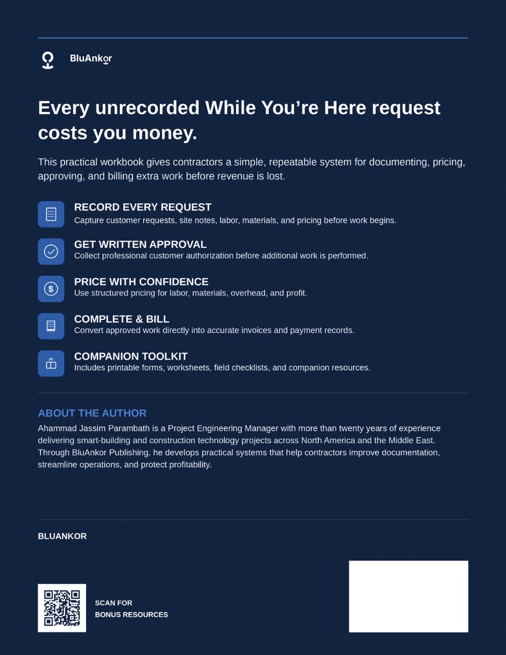 The While You're Here Change Order System — back cover