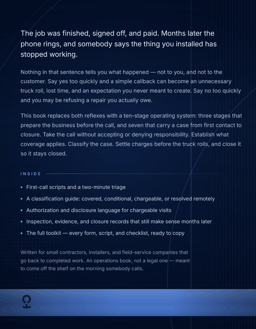 The &ldquo;It Stopped Working&rdquo; Callback System — back cover